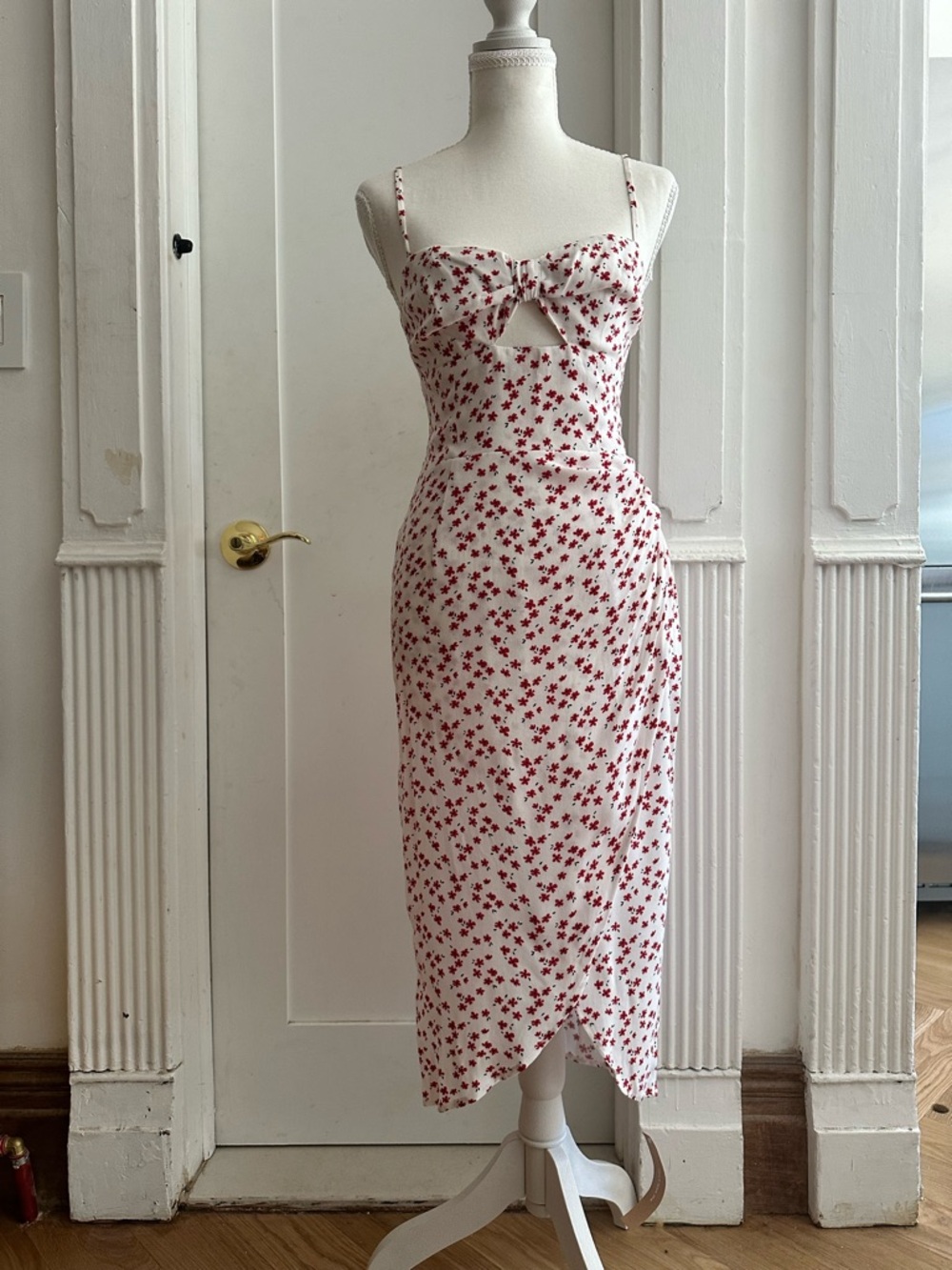 Reformation Sofia Dress with Red Floral Print